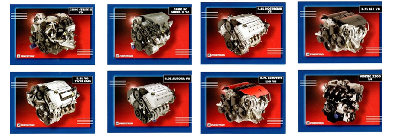 Illustration for article titled This Old Deck of GM Engine and Transmission Trading Cards is Incredibly Nerdy